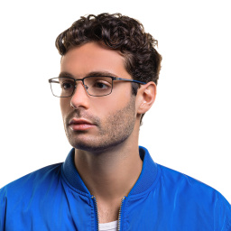 Shop EYE'M Rectangle Eyeglasses in Gunmetal online.