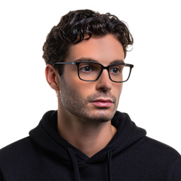 Shop EYE'M Square Eyeglasses in Black online.