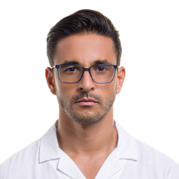 EYE'M Square Eyeglasses in Grey – Product Photo 7