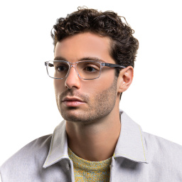 EYE'M Wide Rectangle Eyeglasses in Clear – Product Photo 6