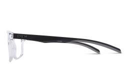 EYE'M Wide Rectangle Eyeglasses in Clear – Product Photo 3