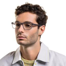 EYE'M Wide Rectangle Eyeglasses in Grey – Product Photo 5