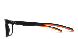 Shop EYE'M Wide Rectangle Eyeglasses in Black & Orange online.