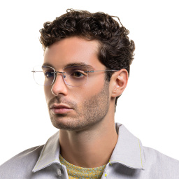 Shop EYE'M Rimless Wide Square Eyeglasses in Silver online.