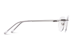 Shop EYE'M Rimless Wide Square Eyeglasses in Silver online.