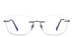 EYE'M Rimless Wide Square Eyeglasses in Gunmetal – Product Photo 1