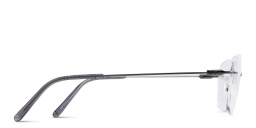 Shop EYE'M Rimless Wide Square Eyeglasses in Gunmetal online.