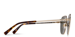 Shop EYE'M Irregular Sunglasses in Gold online.