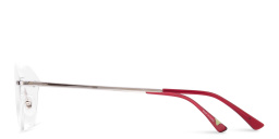 EYE'M Rimless Wide Cat-Eye Eyeglasses in Silver – Product Photo 3