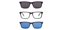 EYE'M Clip-On Rectangle Eyeglasses in Black – Product Photo 1