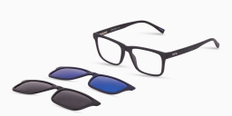 EYE'M Clip-On Rectangle Eyeglasses in Black – Product Photo 2