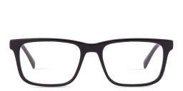 Shop EYE'M Clip-On Rectangle Eyeglasses in Solid Black online.
