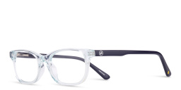 Shop EYE'M Kids Rectangle Eyeglasses in Transparent Blue online.