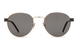 Shop BURBERRY Unisex Round Sunglasses in Gold online.
