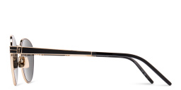 Shop BURBERRY Unisex Round Sunglasses in Gold online.