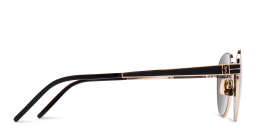 Shop BURBERRY Unisex Round Sunglasses in Gold online.