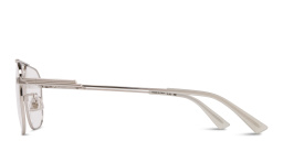 Shop BOTTEGA VENETA Unisex Wide Aviator Eyeglasses in Silver online.