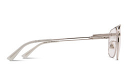 Shop BOTTEGA VENETA Unisex Wide Aviator Eyeglasses in Silver online.
