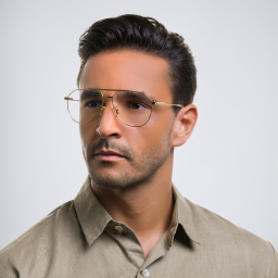 BOTTEGA VENETA Unisex Wide Aviator Eyeglasses in Gold – Product Photo 8