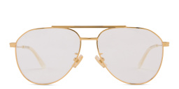 BOTTEGA VENETA Unisex Wide Aviator Eyeglasses in Gold – Product Photo 1