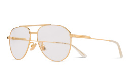 BOTTEGA VENETA Unisex Wide Aviator Eyeglasses in Gold – Product Photo 2