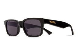 Shop BOTTEGA VENETA Rectangle Sunglasses in Black online.