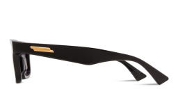 Shop BOTTEGA VENETA Rectangle Sunglasses in Black online.