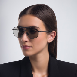 Shop BOTTEGA VENETA Unisex Aviator Sunglasses in Silver online.