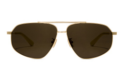 Shop BOTTEGA VENETA Unisex Aviator Sunglasses in Gold online.