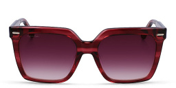 Shop Calvin Klein Square Sunglasses in Red online.