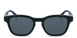 Shop Lacoste Rectangle Sunglasses in Green online.