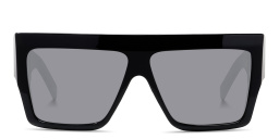 Shop CELINE CELINE 3 Dots Black Rectangle Sunglasses in Shiny Black online.