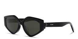Shop CELINE 3 Dots Irregular Sunglasses in Black online.