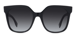 Shop FENDI Lettering Square Sunglasses in Black online.