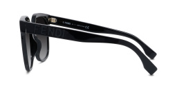 Shop FENDI Lettering Square Sunglasses in Black online.