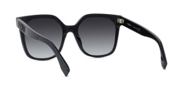 Shop FENDI Lettering Square Sunglasses in Black online.