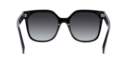 Shop FENDI Lettering Square Sunglasses in Black online.