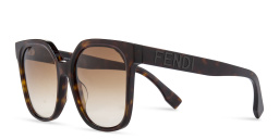Shop FENDI Lettering Oversized Square Sunglasses in Havana online.
