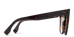 Shop FENDI Lettering Oversized Square Sunglasses in Havana online.