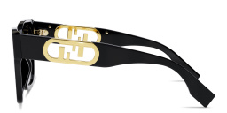 Shop FENDI O'Lock Irregular Sunglasses in Black online.