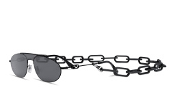 Shop FENDI O'Lock Pilot Sunglasses with Removable Chain in Black online.