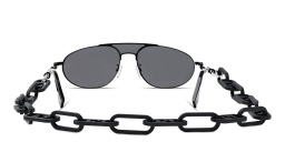 Shop FENDI O'Lock Pilot Sunglasses with Removable Chain in Black online.