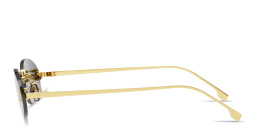 Shop FENDI First Crystal Rimless Oval Sunglasses in Gold online.