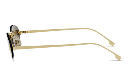 Shop FENDI Fendi First Crystal Metal Oval Sunglasses in Gold online.