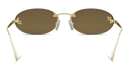 Shop FENDI Fendi First Crystal Metal Oval Sunglasses in Gold online.