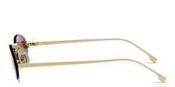 Shop FENDI Fendi First Crystal Metal Oval Sunglasses in Gold online.