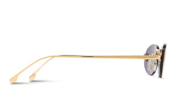 Shop FENDI First Crystal Rimless Oval Sunglasses in Gold online.
