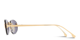Shop FENDI First Crystal Rimless Oval Sunglasses in Gold online.