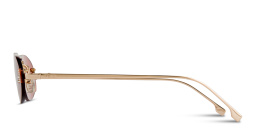 Shop FENDI First Crystal Rimless Oval Sunglasses in Rose Gold online.