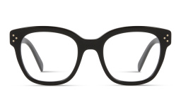 Shop CELINE 3 Dots Square Eyeglasses in Black online.